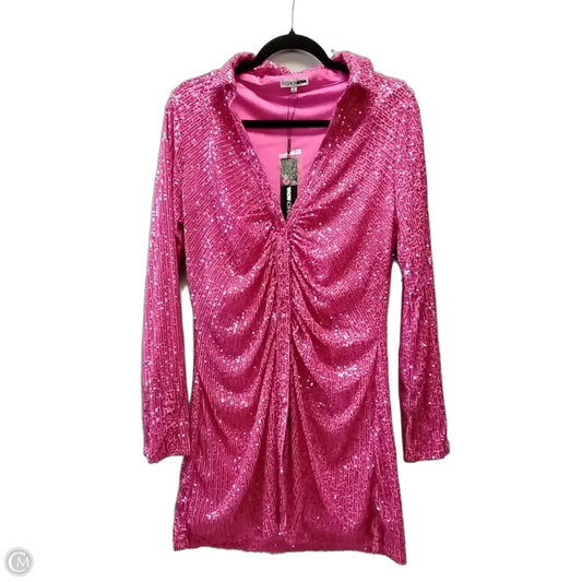 Dress Party Midi By Fashion Nova In Pink, Size: Xl