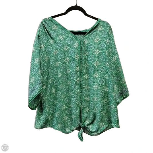 Blouse Long Sleeve By Max Studio In Geometric Pattern, Size: 2x