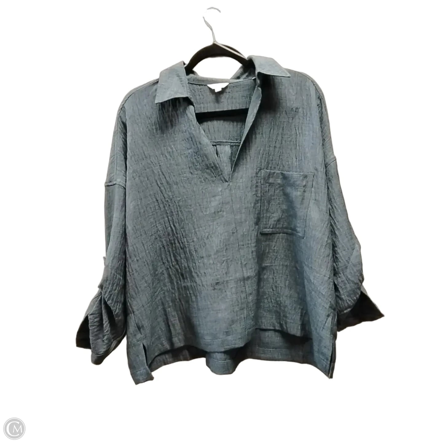 Top Long Sleeve By Max Studio In Blue, Size: L