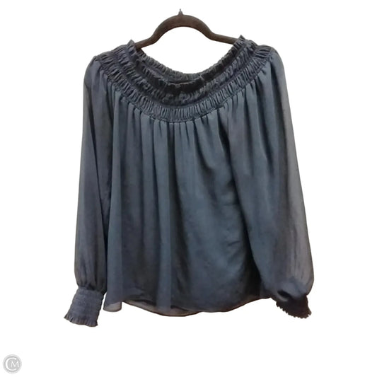 Blouse Long Sleeve By Ann Taylor In Blue, Size: Xs