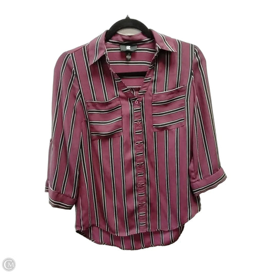 Blouse Long Sleeve By Iz Byer In Striped Pattern, Size: Xs