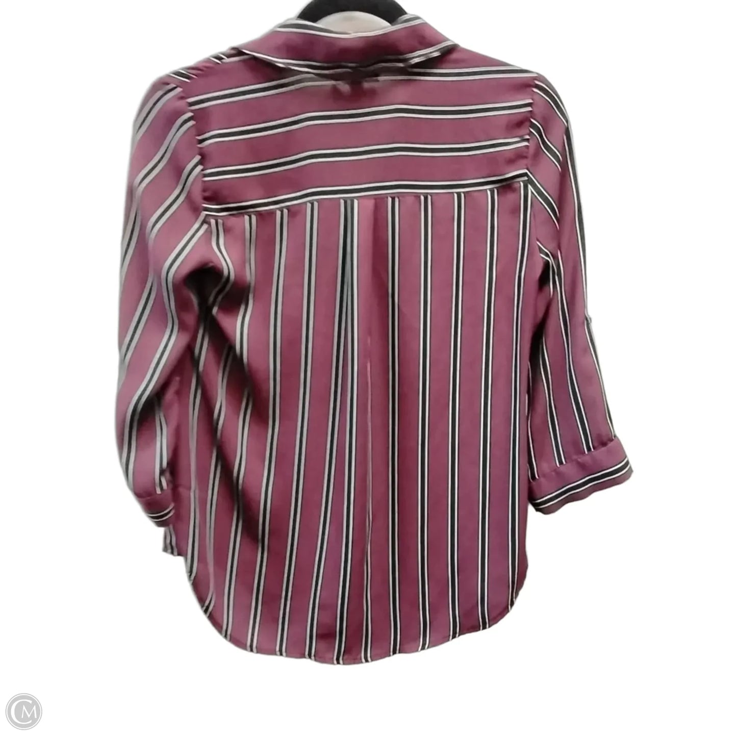 Blouse Long Sleeve By Iz Byer In Striped Pattern, Size: Xs