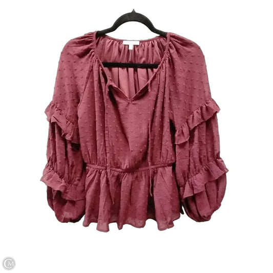 Blouse Long Sleeve By Maurices In Red, Size: Xs