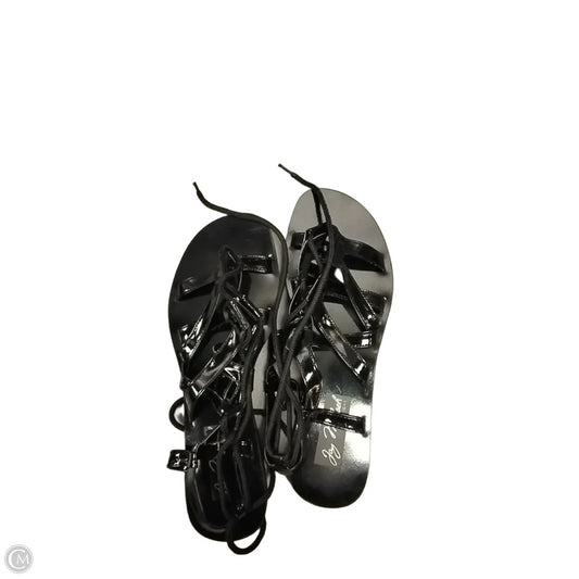 Sandals Flats By Clothes Mentor In Black, Size: 11