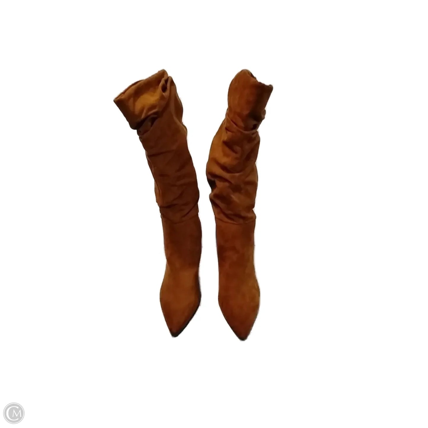Boots Knee Heels By Clothes Mentor In Brown, Size: 8