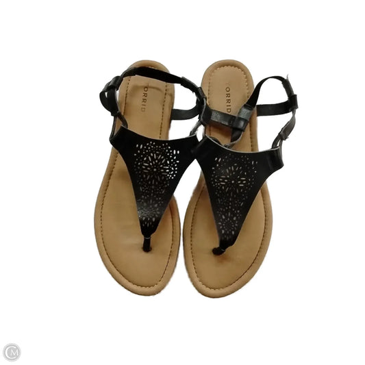 Sandals Flats By Torrid In Black & Brown, Size: 10