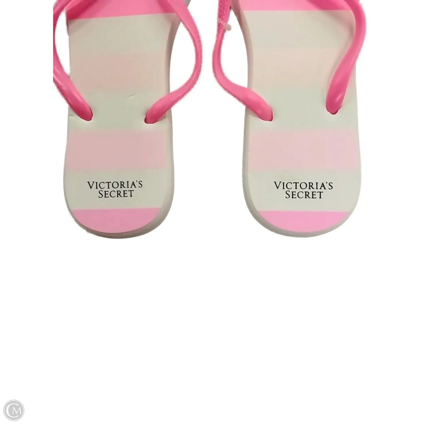 Sandals Flip Flops By Victorias Secret In Pink & White, Size: 7.5