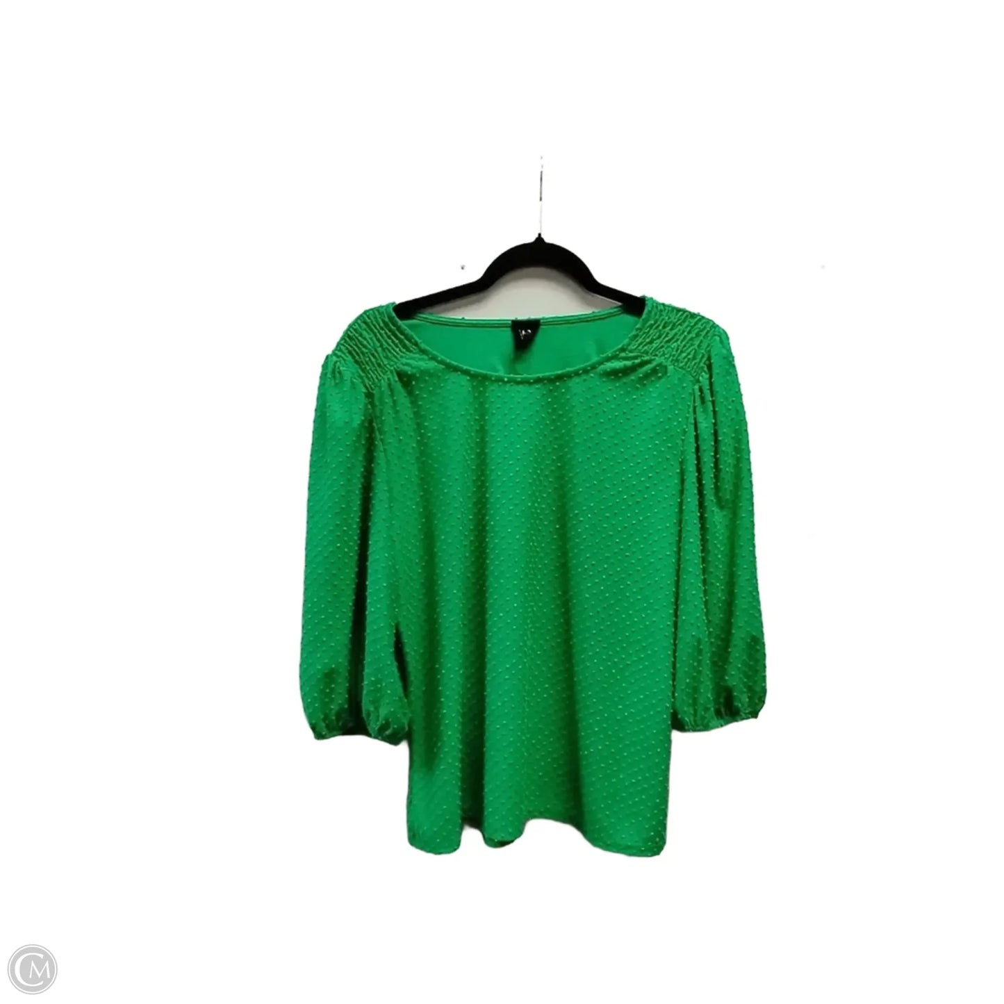 Blouse 3/4 Sleeve By W5 In Green, Size: L