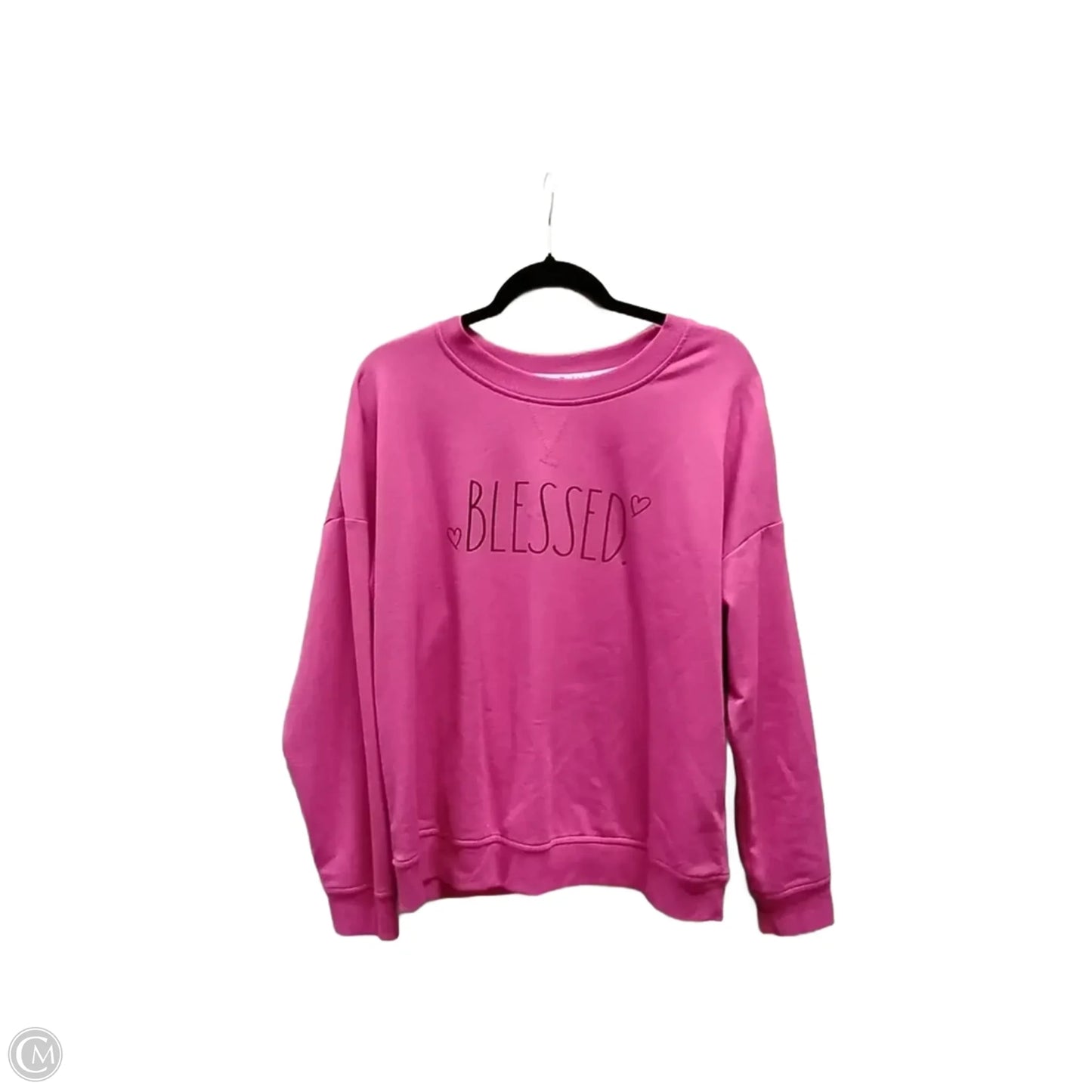 Sweatshirt Crewneck By Rae Dunn In Pink, Size: L