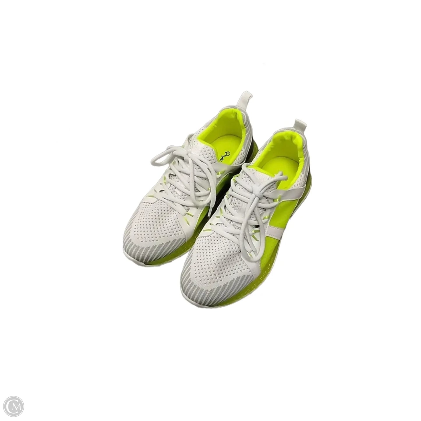 Shoes Athletic By Qupid In White & Yellow, Size: 6