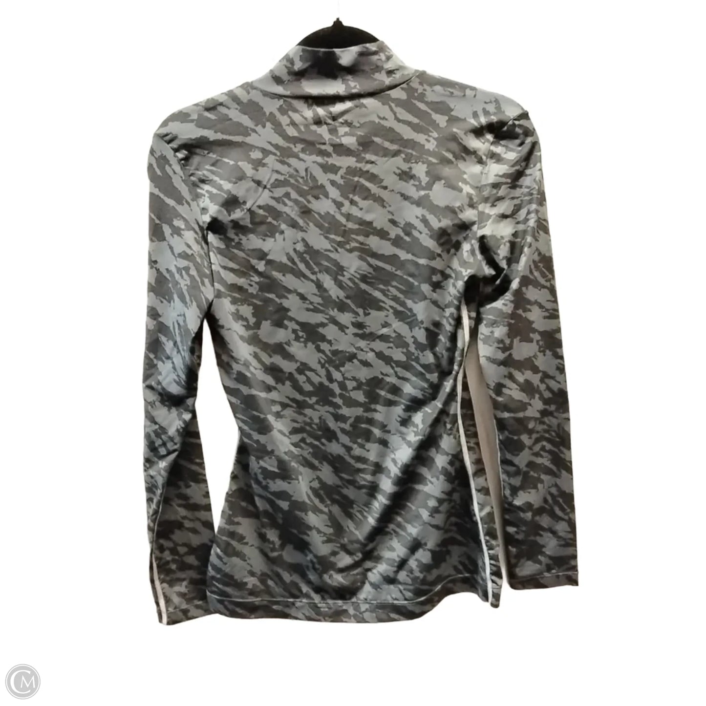Athletic Top Long Sleeve Collar By Nike In Grey, Size: Xs