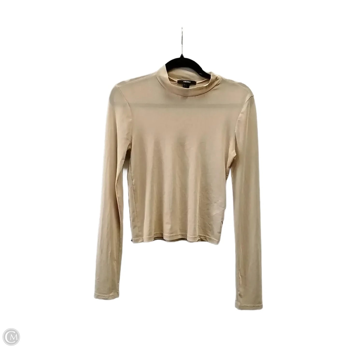 Top Long Sleeve By Forever 21 In Tan, Size: L