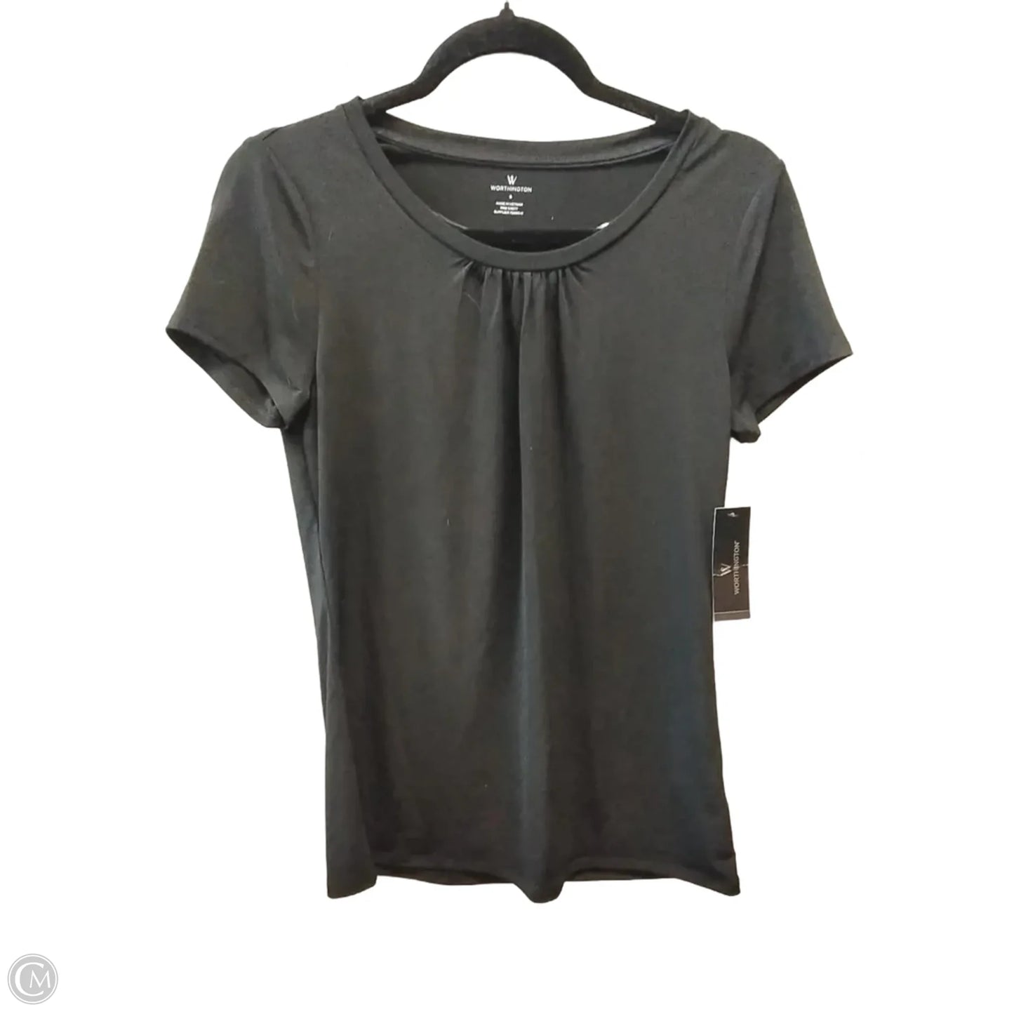 Blouse Short Sleeve By Worthington In Black, Size: S
