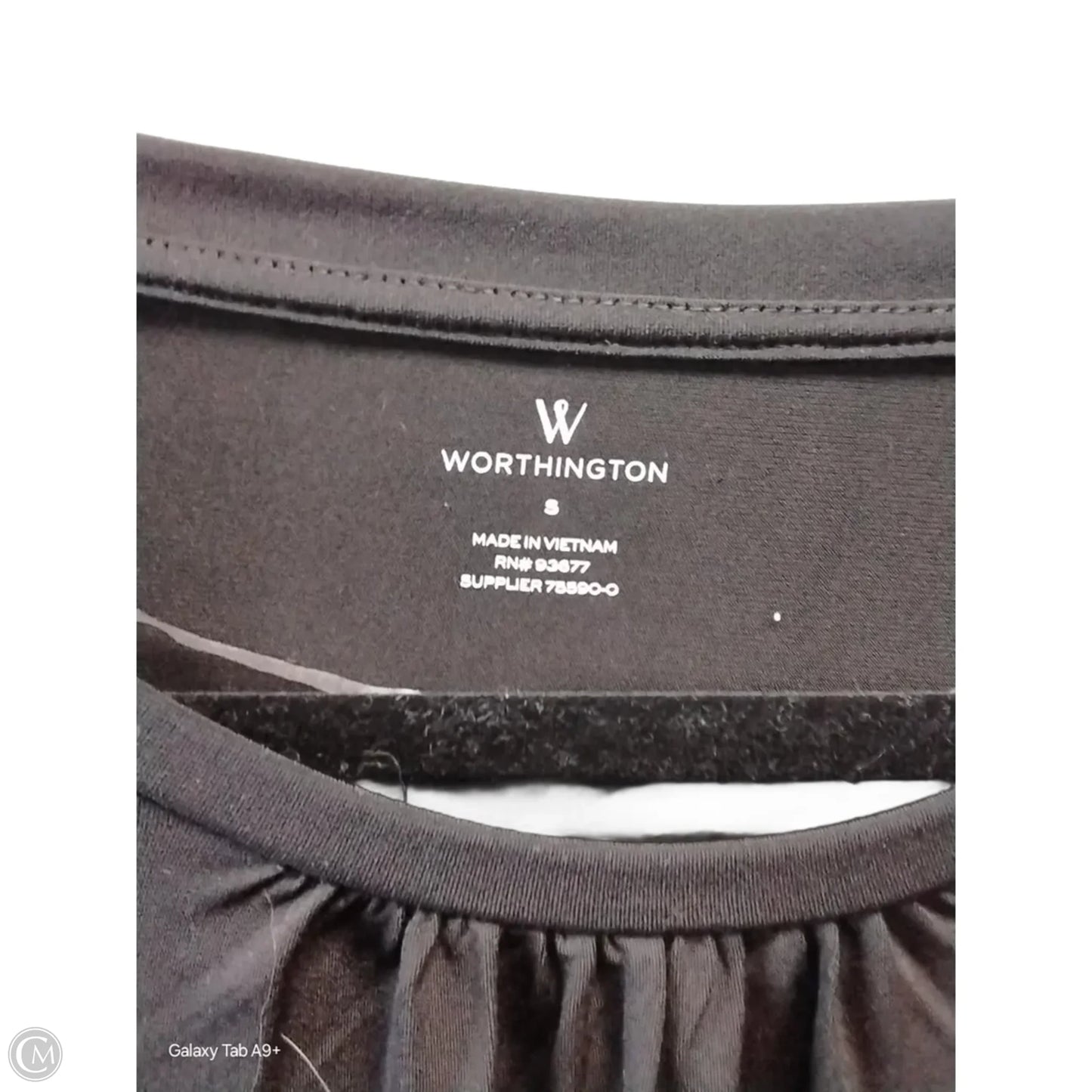 Blouse Short Sleeve By Worthington In Black, Size: S