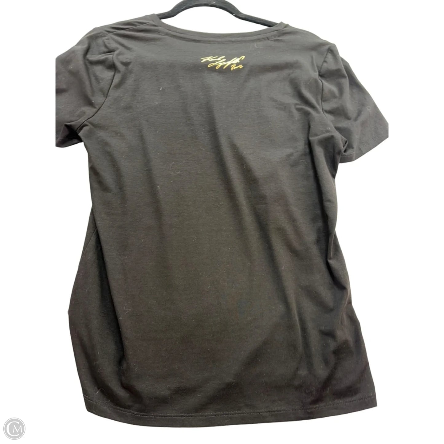 Top Short Sleeve Designer By Karl Lagerfeld In Black, Size: S