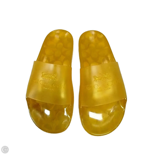 Shoes Designer By Coach In Yellow, Size: 6