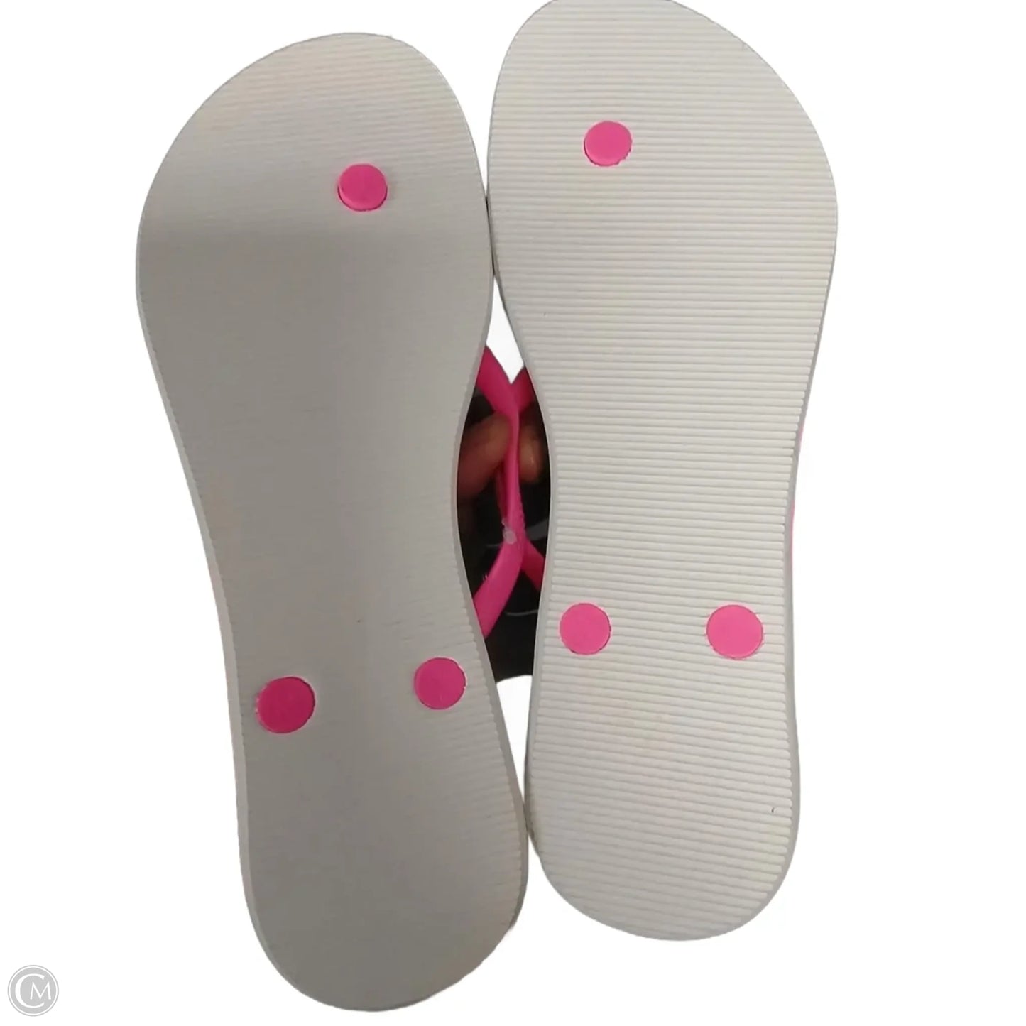 Sandals Flip Flops By Victorias Secret In Pink & White, Size: 7.5