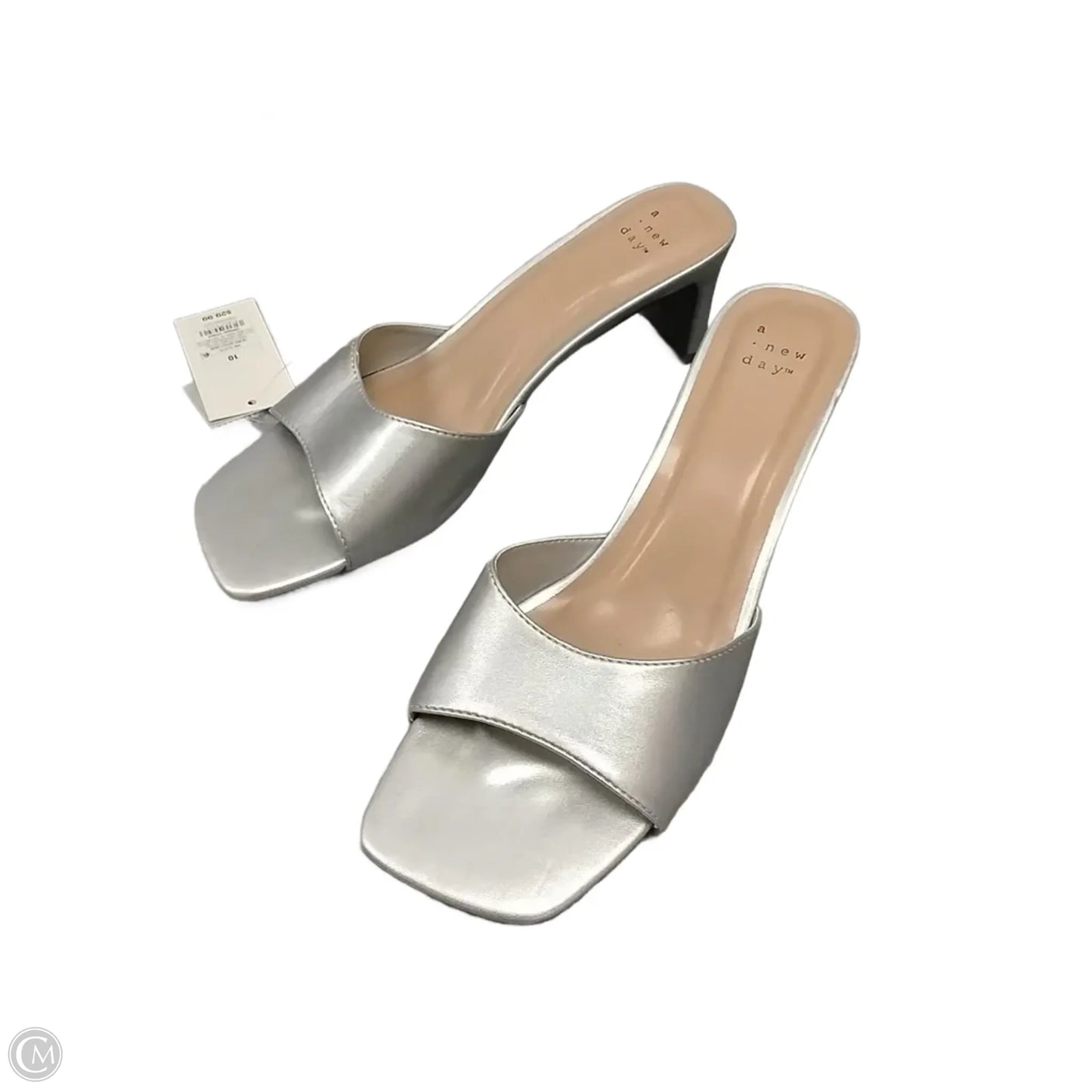 Sandals Heels Block By A New Day In Silver, Size: 10