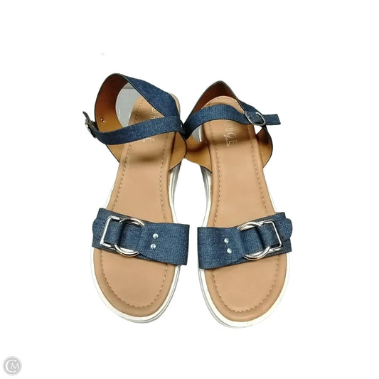 Sandals Heels Platform By Rouge In Blue, Size: 11