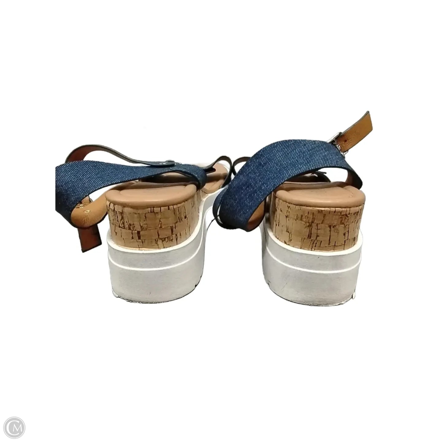 Sandals Heels Platform By Rouge In Blue, Size: 11