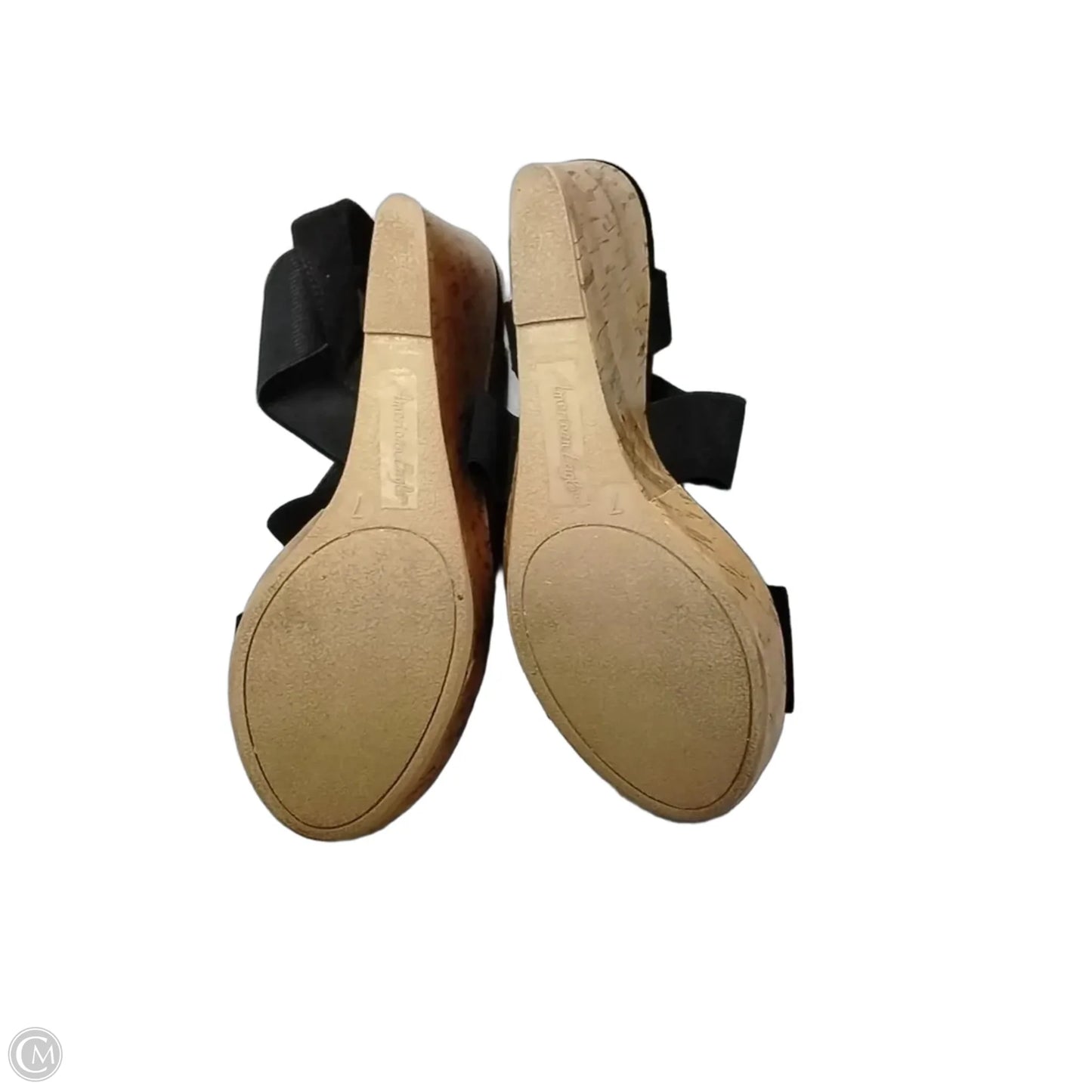 Sandals Heels Wedge By American Eagle In Black & Brown, Size: 7