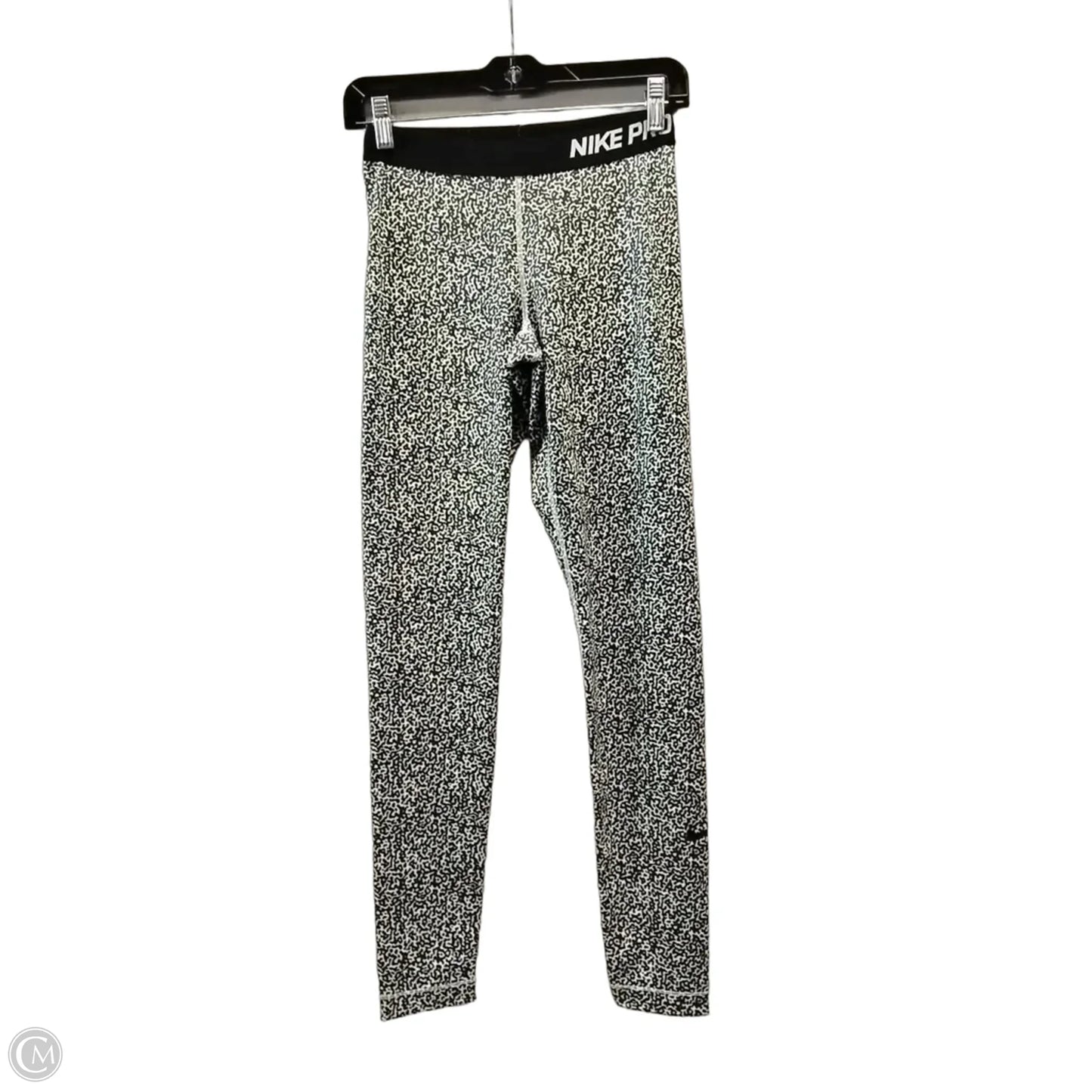 Athletic Leggings By Nike In Black & White, Size: M