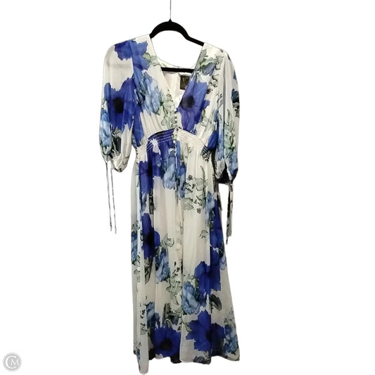 Dress Casual Maxi By Taylor In Blue & White, Size: 8