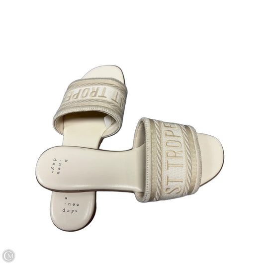 Sandals Flats By A New Day In Cream, Size: 8.5