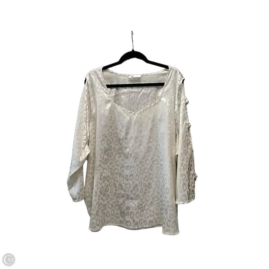 Blouse Long Sleeve By Retrology In Leopard Print, Size: 3x
