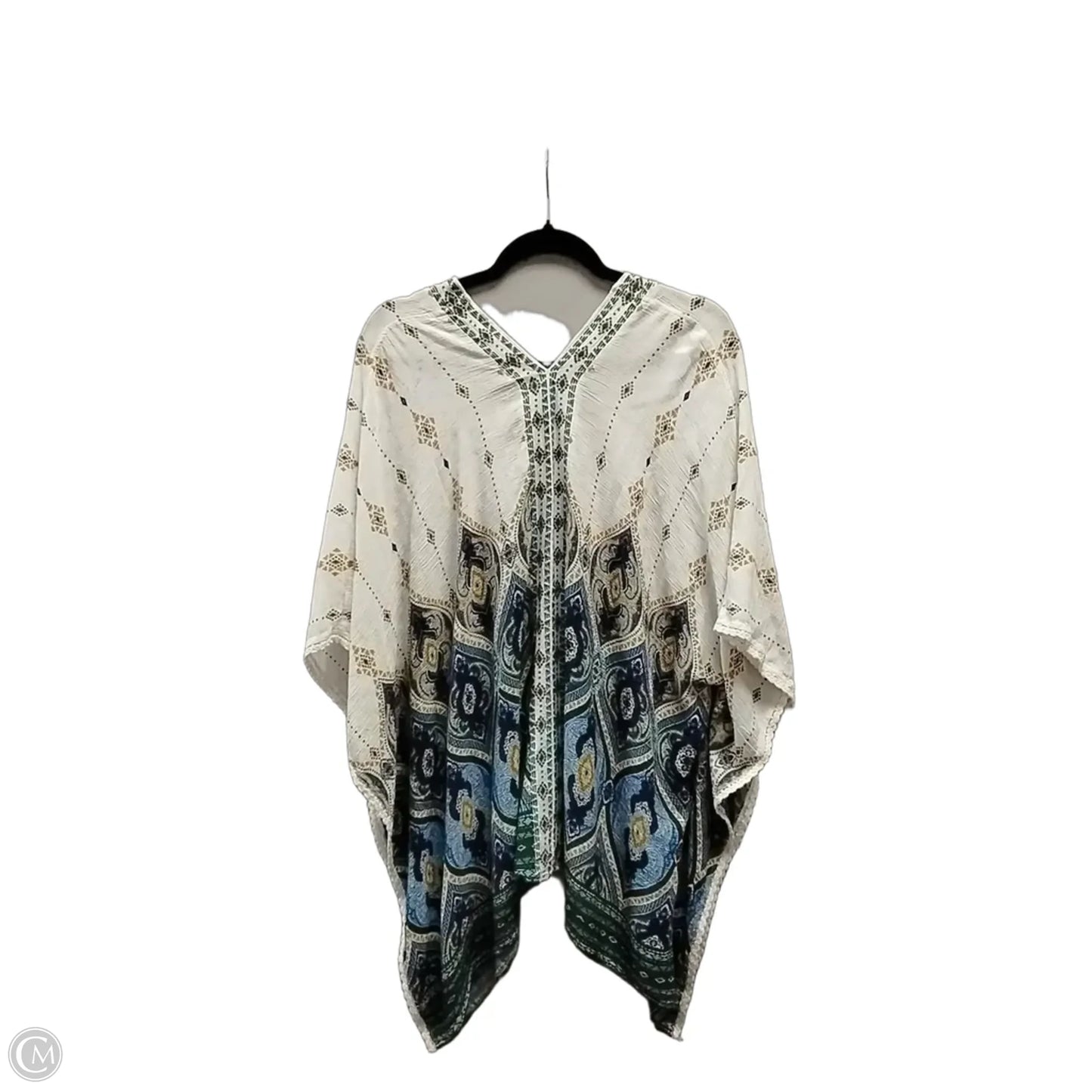 Blouse Short Sleeve By Chicos In Geometric Pattern, Size: L