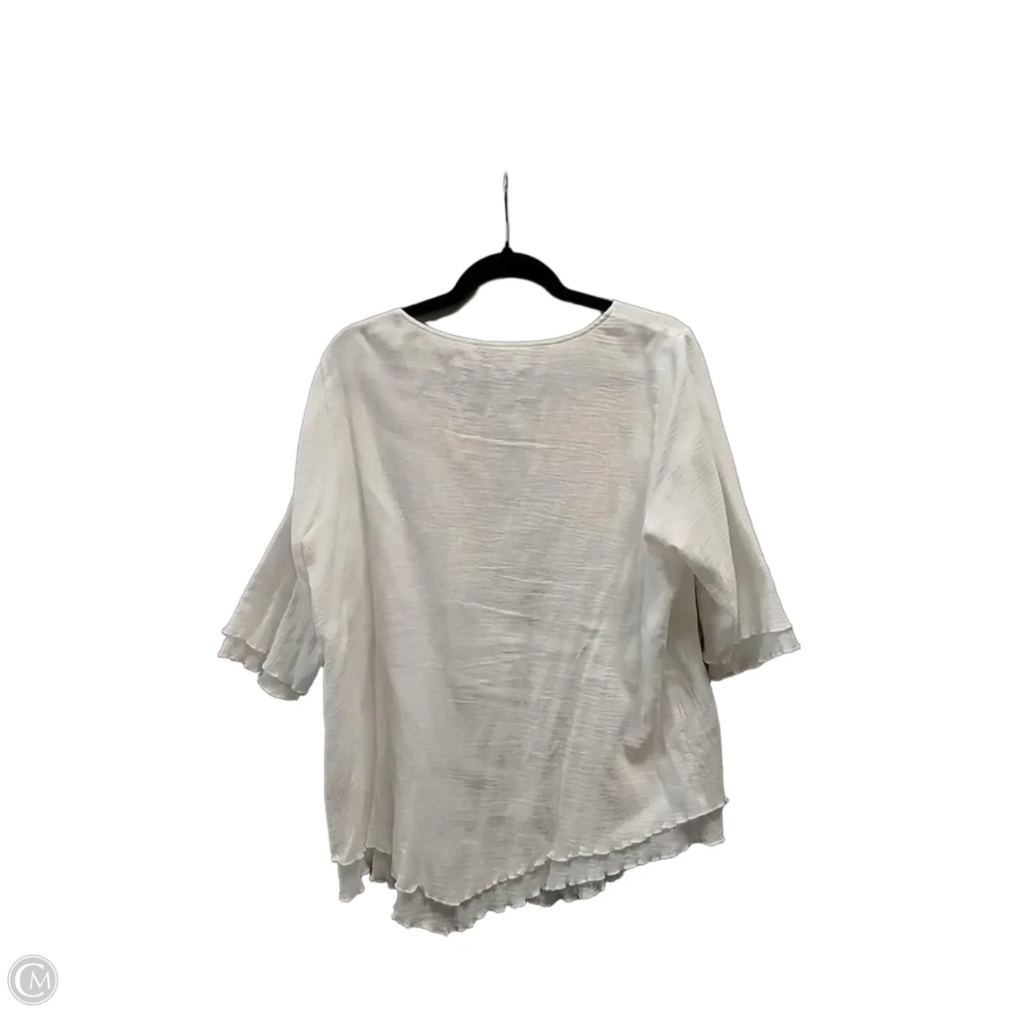 Blouse Long Sleeve By Soft Surroundings In White, Size: L