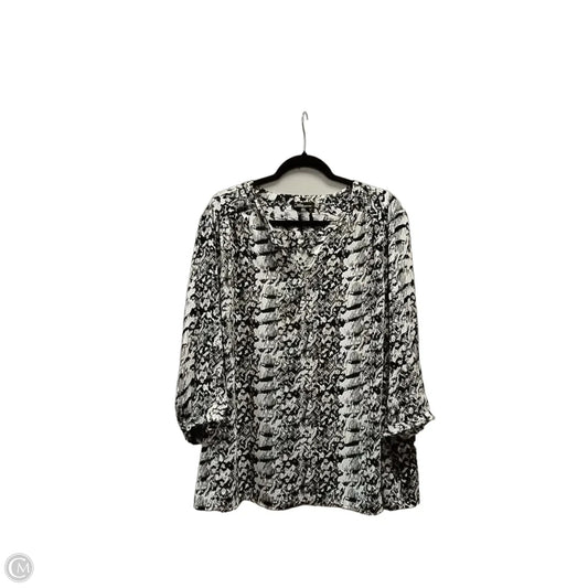 Blouse Long Sleeve By Dalia In Snakeskin Print, Size: 2x