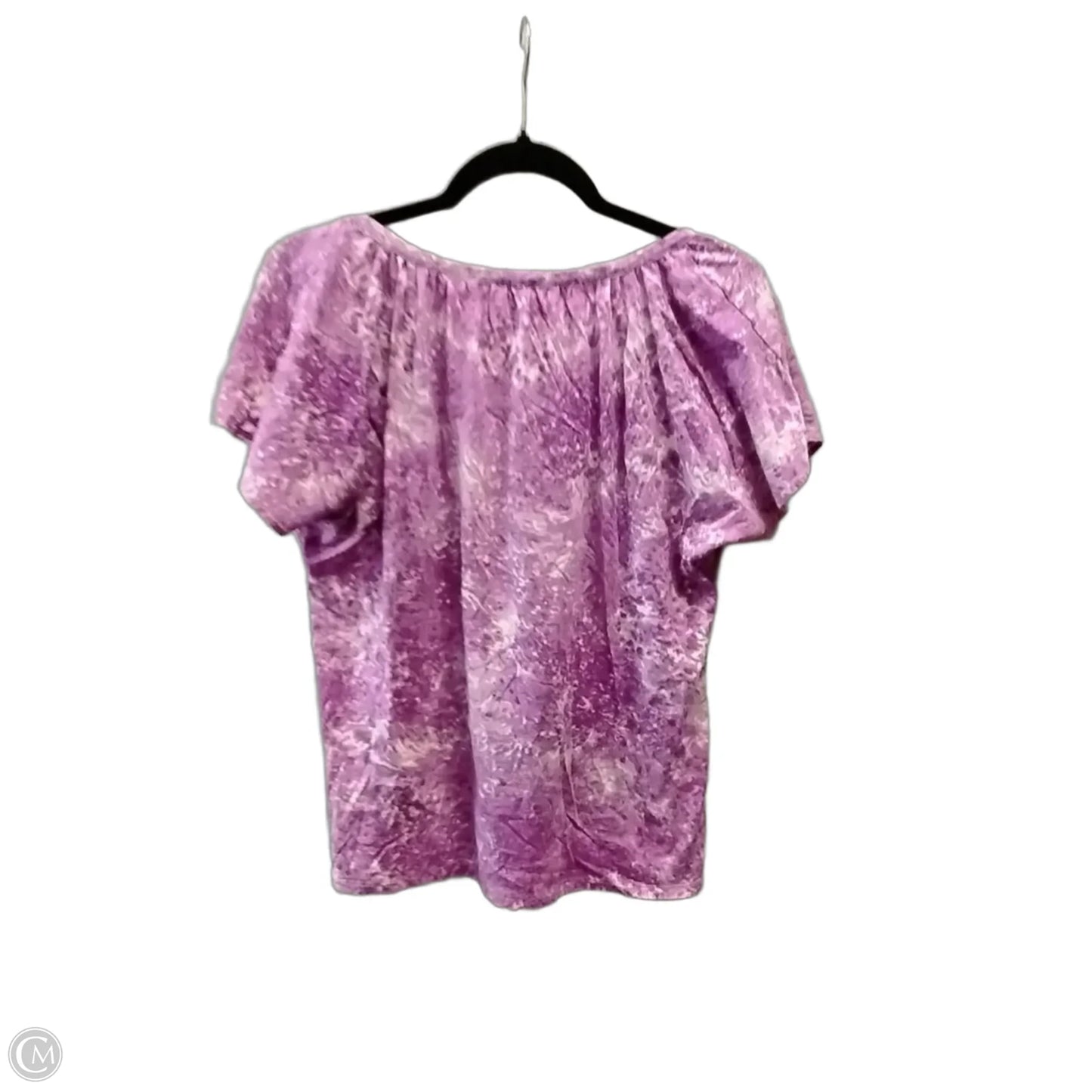 Top Short Sleeve By Talbots In Purple, Size: L