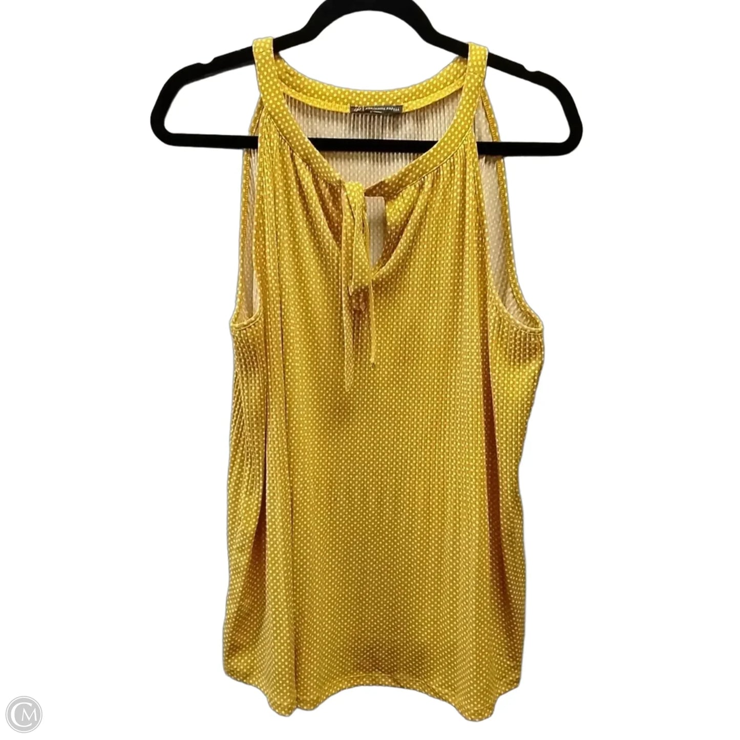 Blouse Sleeveless By Adrianna Papell In Yellow, Size: L