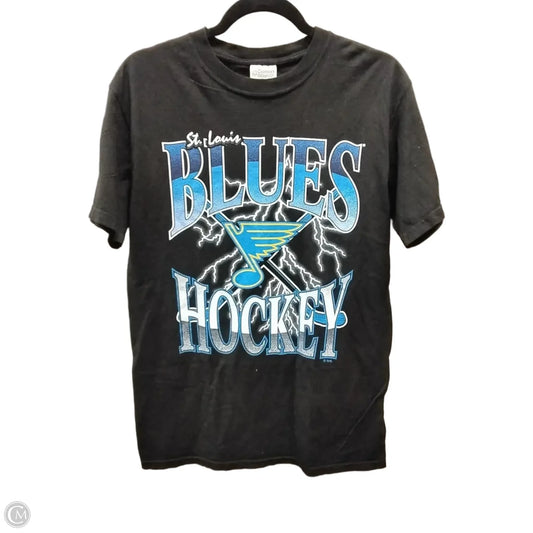 Top Short Sleeve By Nhl In Black & Blue, Size: S