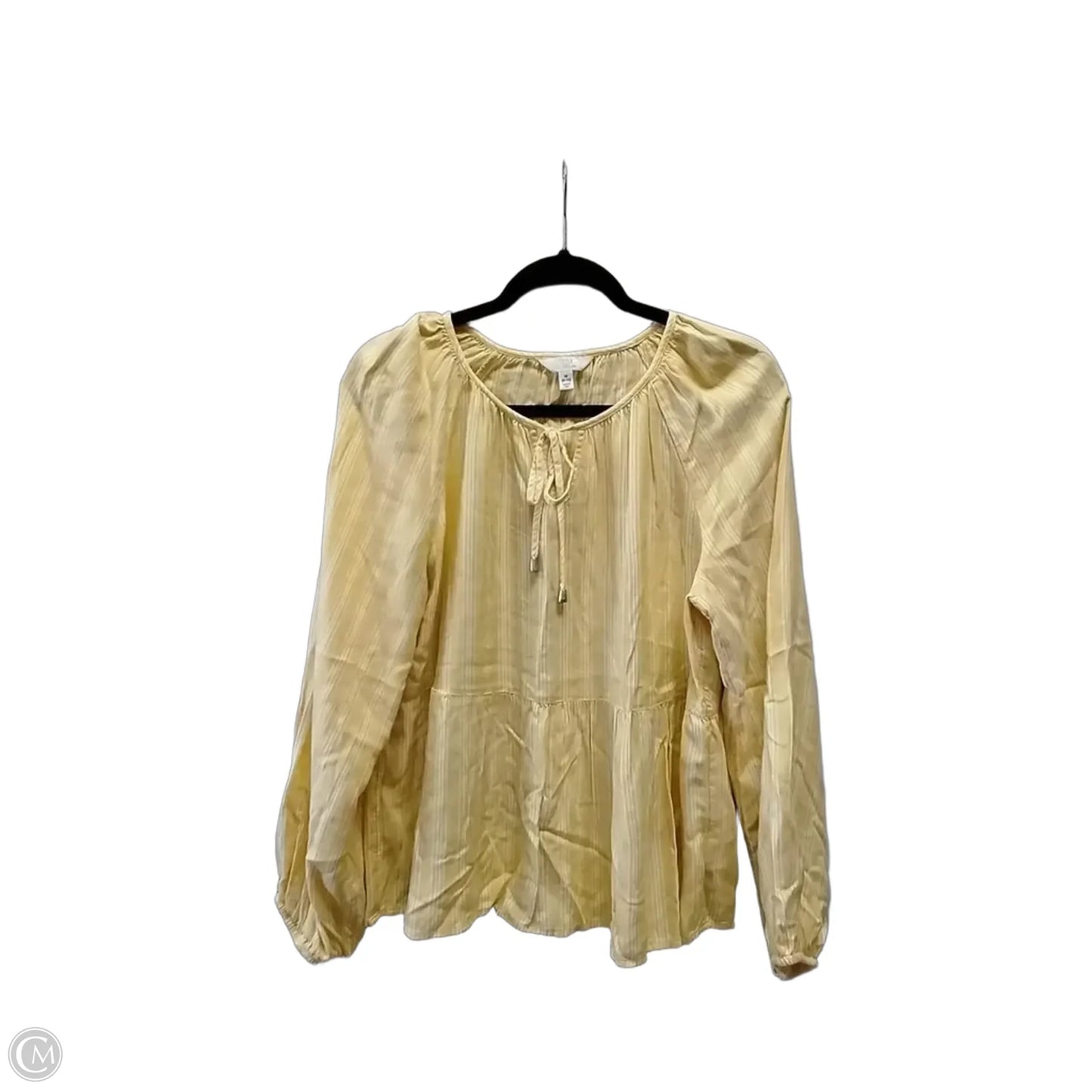 Top Long Sleeve By Time And Tru In Yellow, Size: M