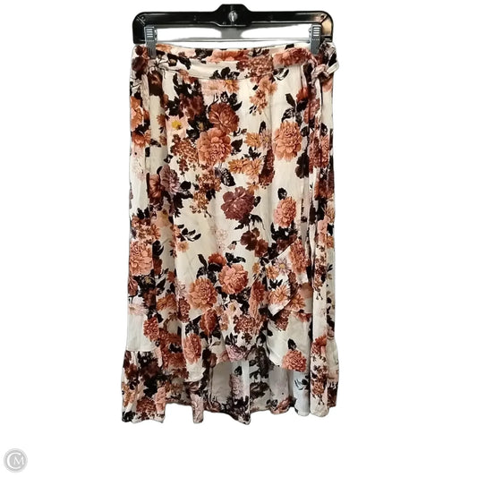 Skirt Midi By Knox Rose In Floral Print, Size: L