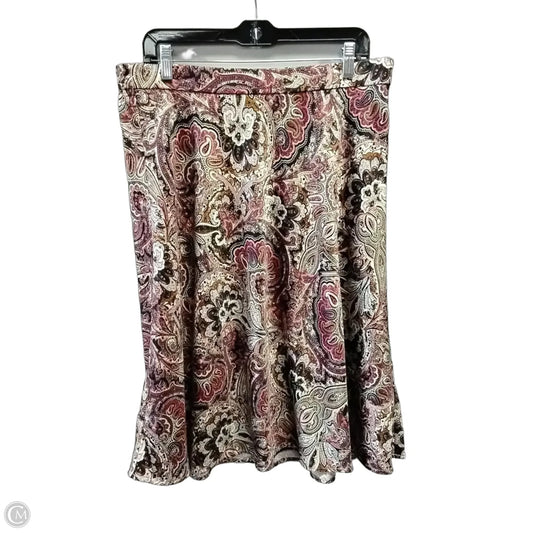 Skirt Midi By Dressbarn In Paisley Print, Size: L