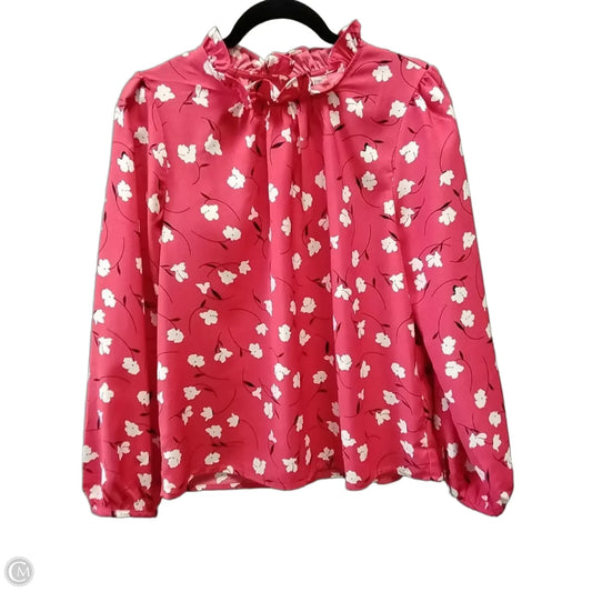 Blouse Long Sleeve By J. Crew In Red, Size: M