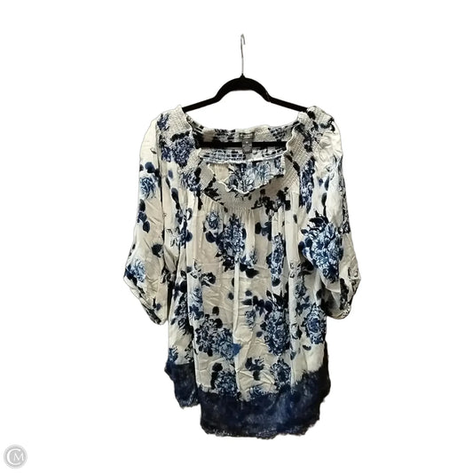 Blouse Long Sleeve By Chelsea And Theodore In Floral Print, Size: 2x