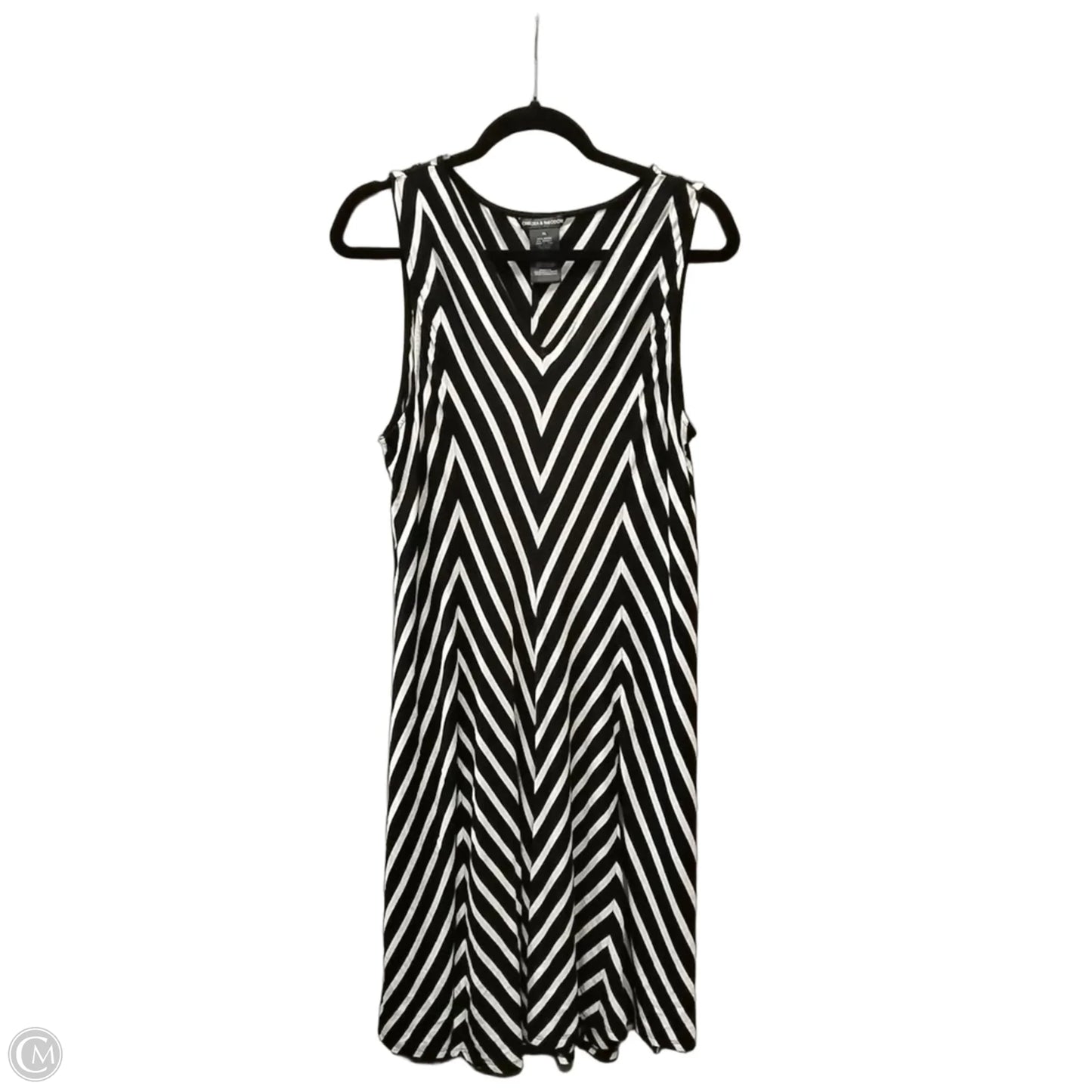 Dress Casual Midi By Chelsea And Theodore In Striped Pattern, Size: Xl