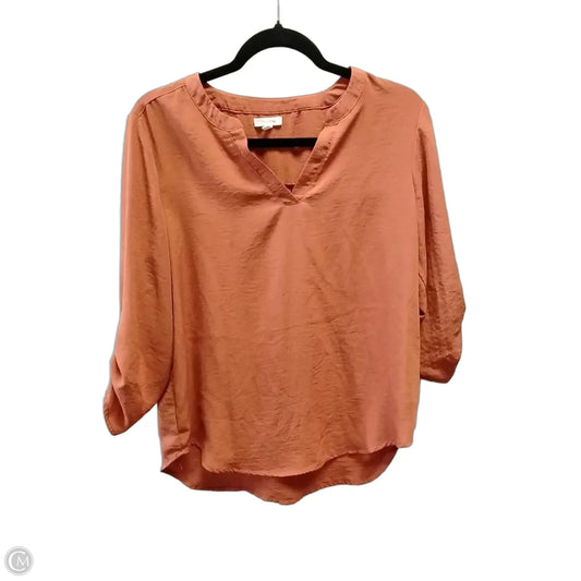 Blouse Long Sleeve By Maurices In Orange, Size: M
