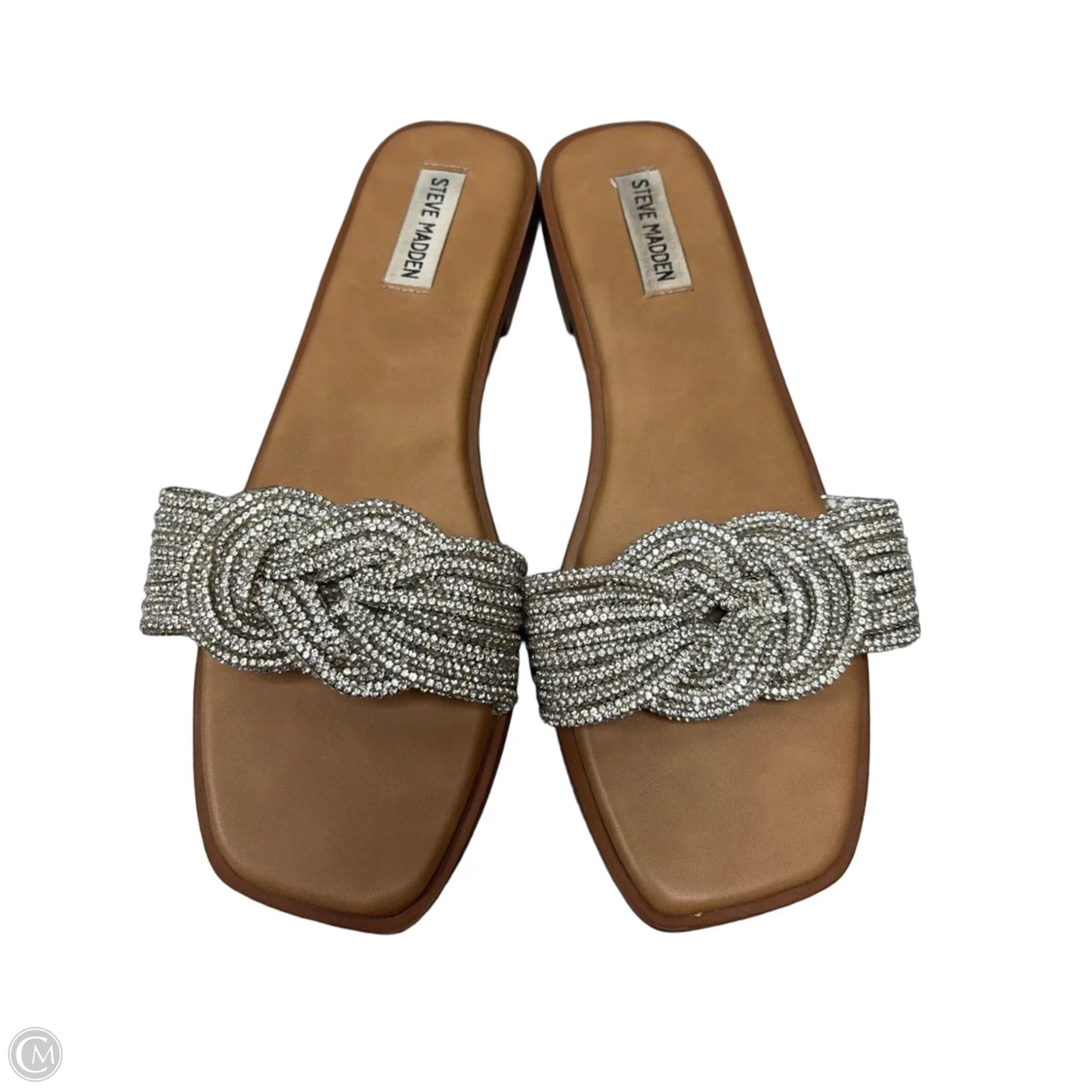 Sandals Flats By Steve Madden In Brown & Silver, Size: 10