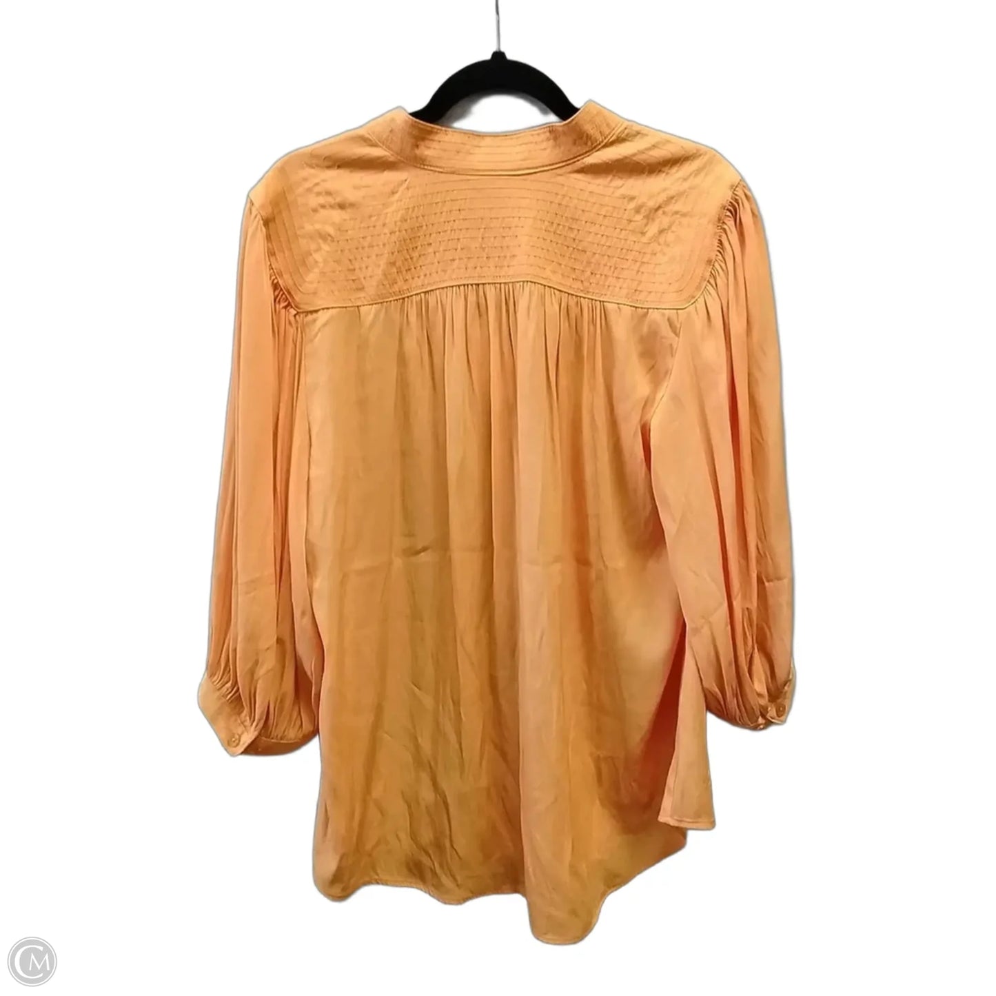Blouse Long Sleeve By Chicos In Orange, Size: L