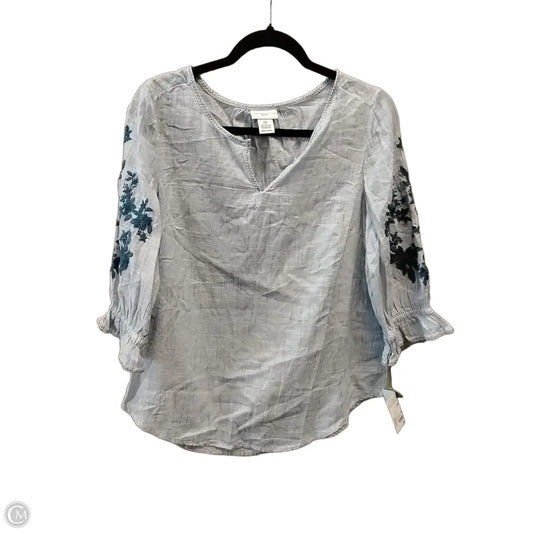 Top Long Sleeve By Liz Claiborne In Blue, Size: Mp