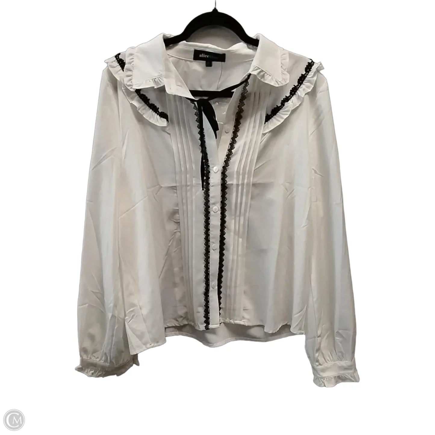 Top Long Sleeve By Alice Blue In White, Size: Xl