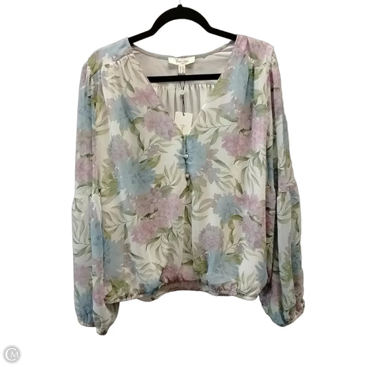 Blouse Long Sleeve By Clothes Mentor In Floral Print, Size: Xl