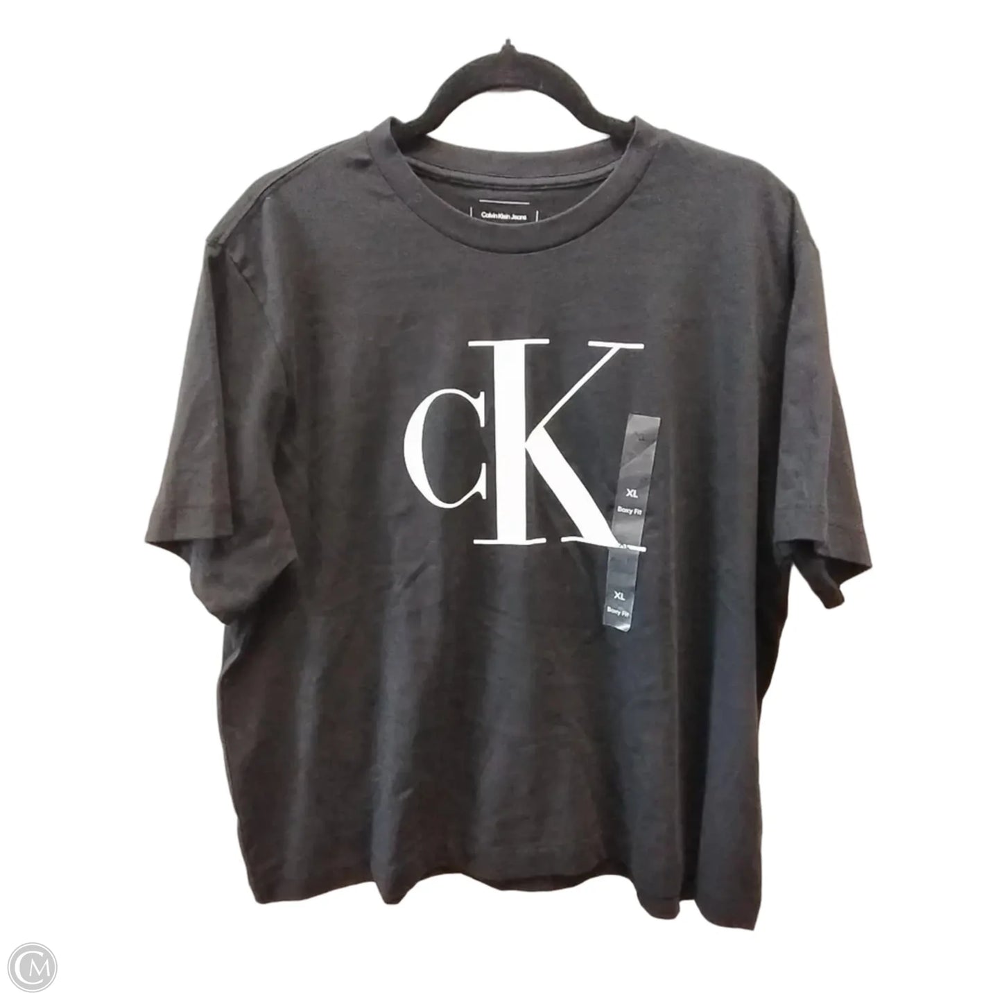 Top Short Sleeve Basic By Calvin Klein In Black, Size: Xl