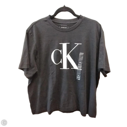 Top Short Sleeve Basic By Calvin Klein In Black, Size: Xl
