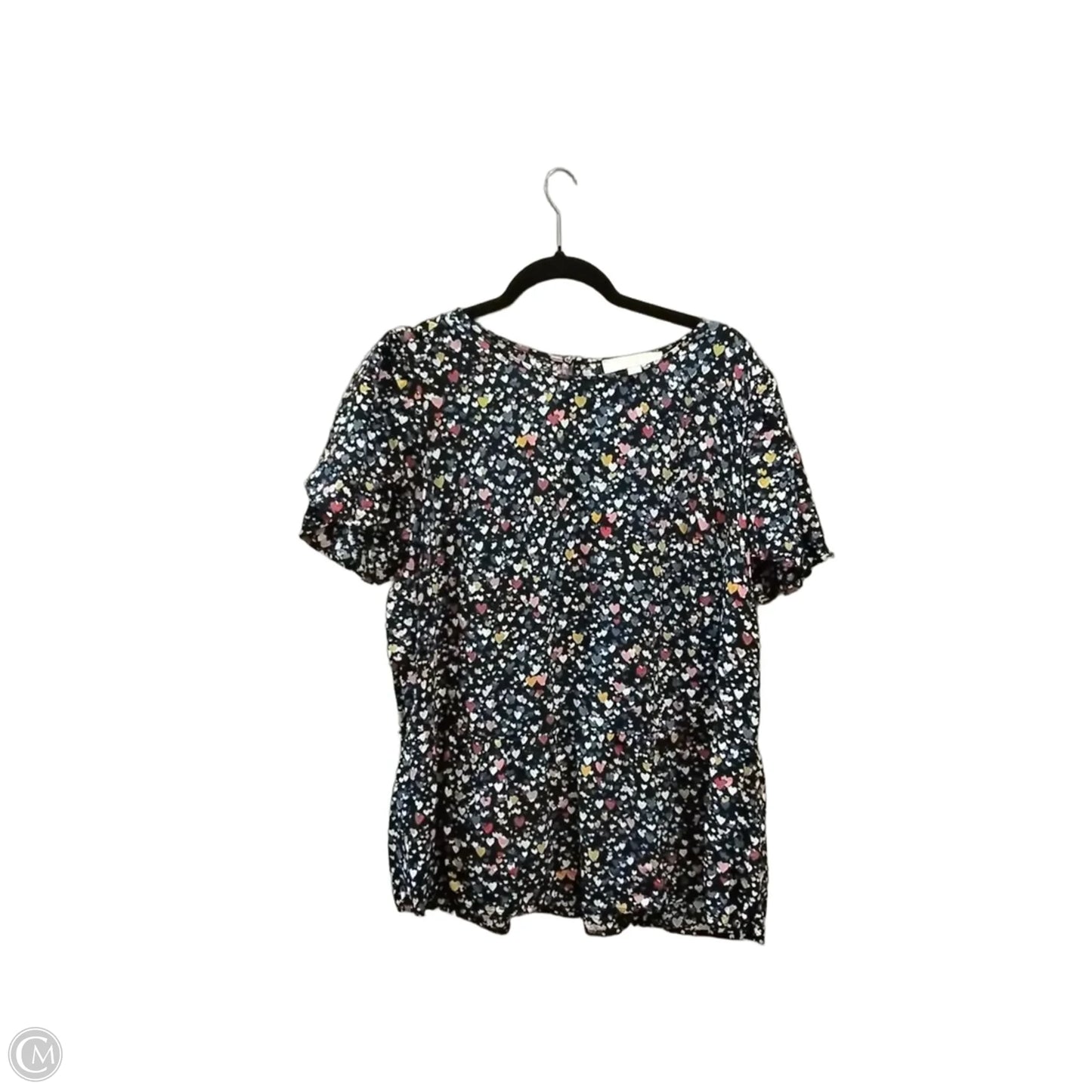 Blouse Short Sleeve By Loft In Blue, Size: L